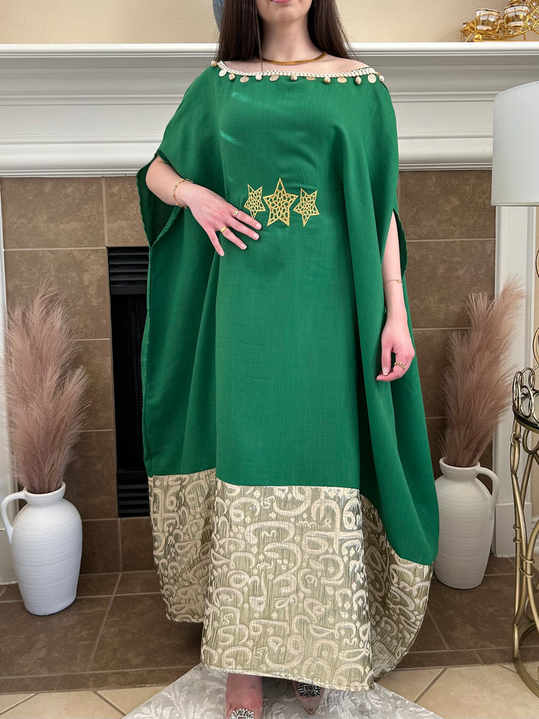 Off shoulder Dress with Arabic Calligraphy