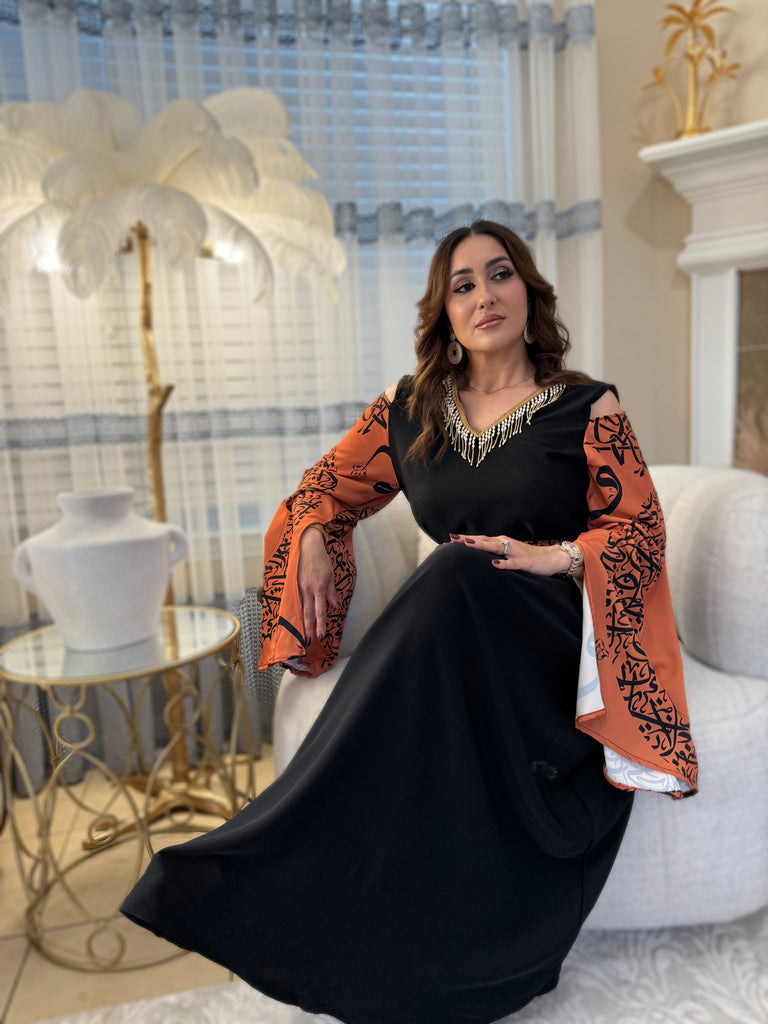 Arabic Calligraphy Dress  EMBROHOUSE
