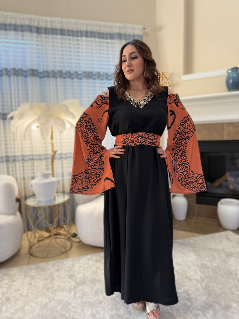Arabic Calligraphy Dress  EMBROHOUSE