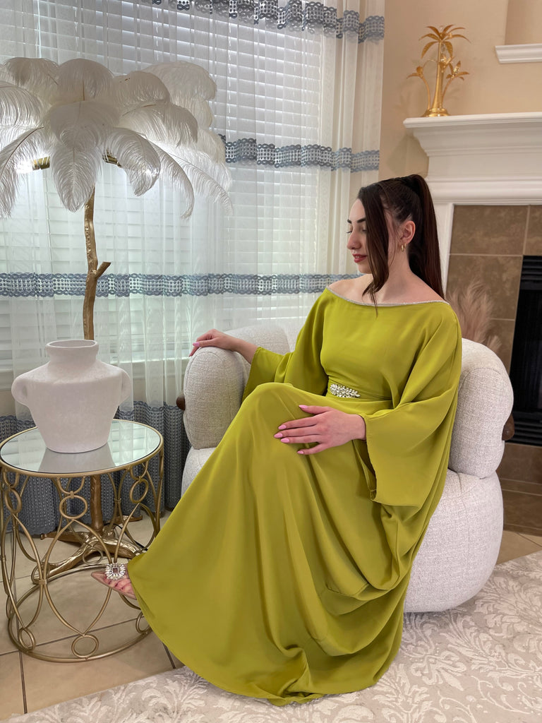 strapless open back dress Auria Off Shoulder Maxi Dress - Olive - Buy Women's Maxi Dresses main image 1