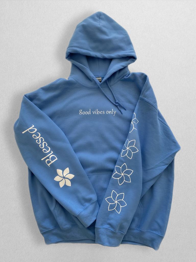 Sky Blue Good Vibes Only Hoodie