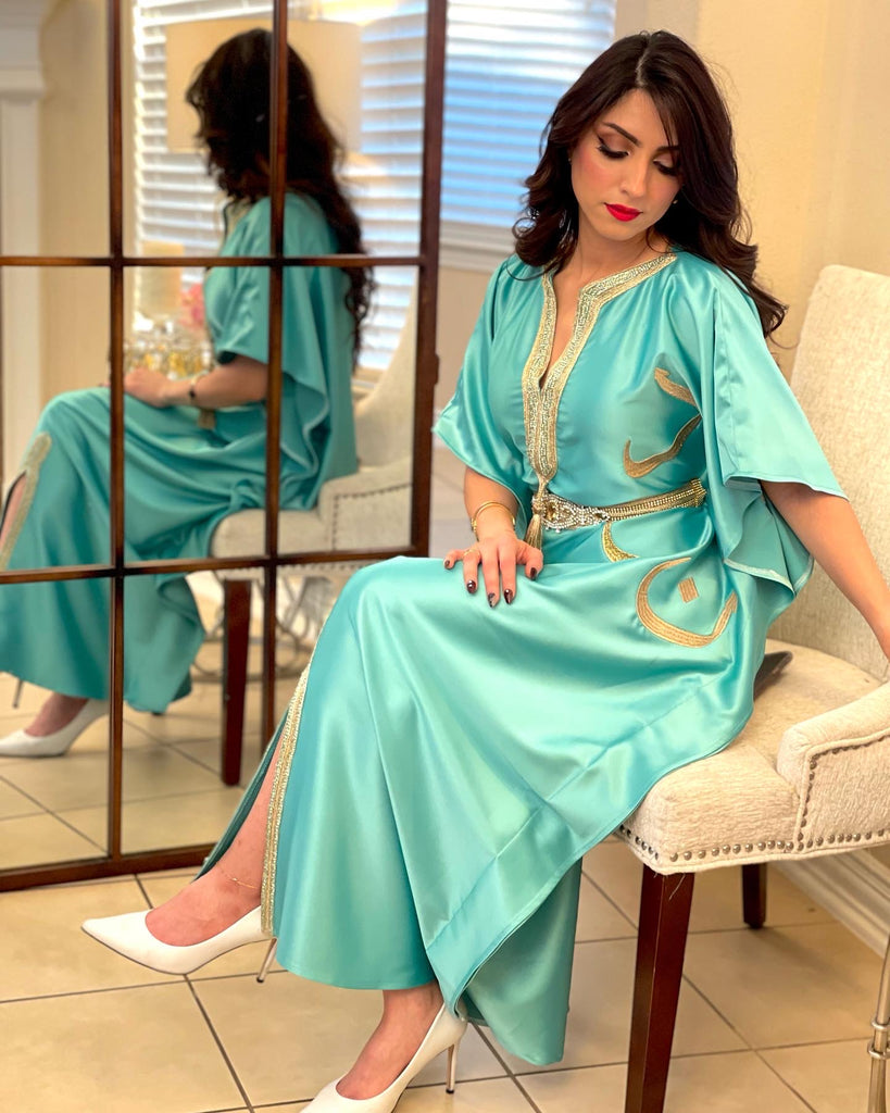 Kaftan turquoise dress