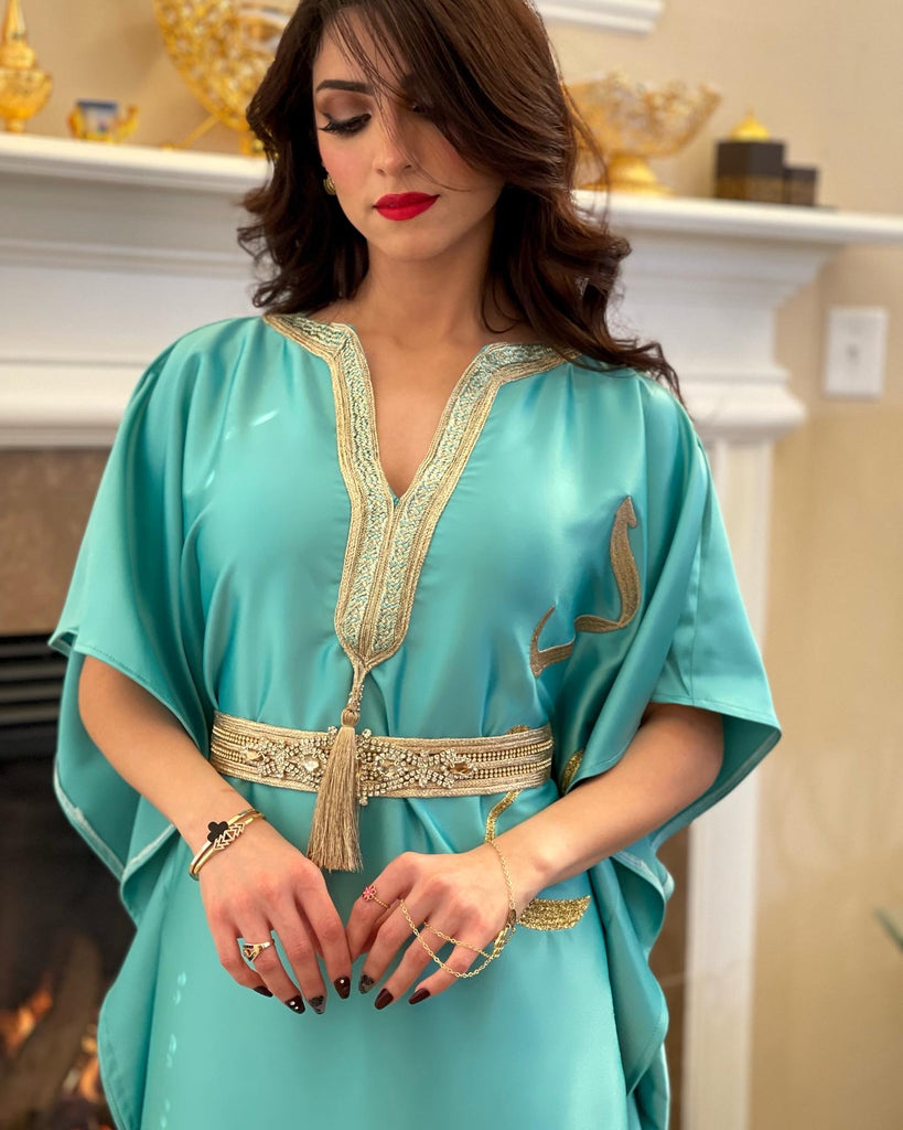 turquoise dress for women Kaftan turquoise dress
